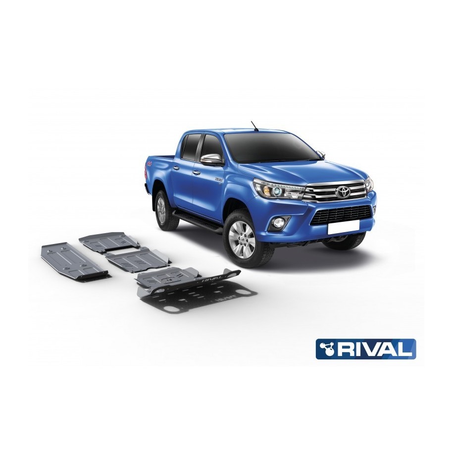 Hilux 2015+ EURO 6  Kit de 4 blindages en alu 6mm RIVAL 23333.9526.1.6