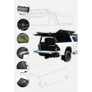 Hard Top aluminium ROCKALU Toyota Hilux Simple Cab  CANTOY002