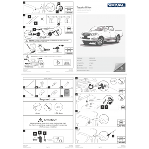 Vérins de capot Toyota Hilux Vigo de 2005 à 2015