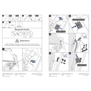 Paire de vérins de capot Jeep Wrangler JL 2018+  2A.ST.2702.1