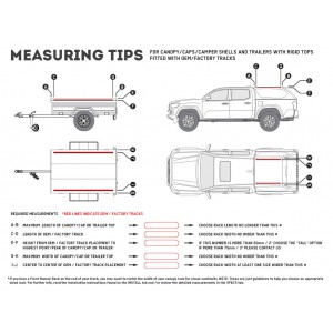 Kit de galerie Slimline II pour une remorque ou un hard top de Pick-Up avec rails d’origine/ 1165 mm(l) × 2166 mm (L) -