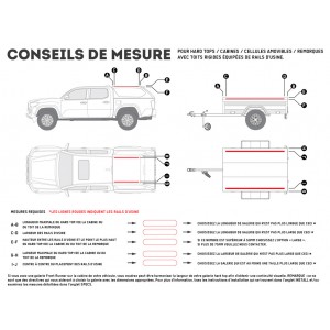 Kit de galerie Slimline II pour une remorque ou un hard top de Pick-Up avec rails d’origine/ 1255 mm (l) X 1762 mm (L) - d