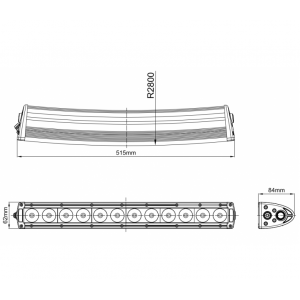 Barre de leds courbée 12 leds LEDC12-S outback import 