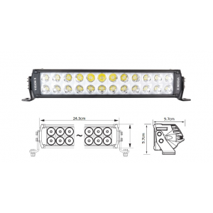 Barre led Vision X Shocker X2 12 leds 60W - 243mm