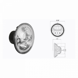 Optique / phare led Vision-X Vortex 7'' pour Jeep Wrangler JK de chez Vision-X noir/chrome