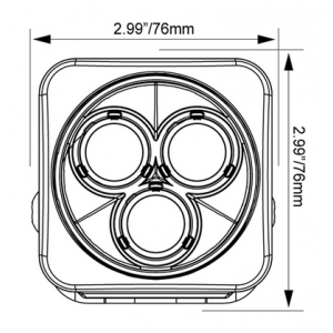 Kit de projecteur Vision X 3" Carré CG2 à LED multiple