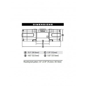 Treuil WARN AXON 55-S - 12V 2495 Kg - cable synthétique