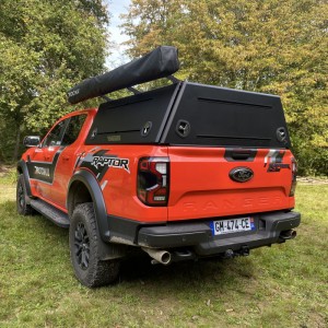 Panneaux avant et arrière de Hardtop 2 ROCKALU Double / Extra Cab (noir)