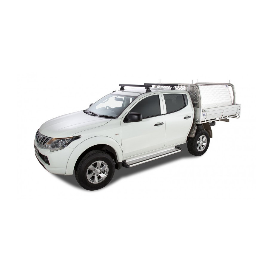 Mitsubishi L200 2016 2018-Kit x2 barres de toit 1500mm Heavy Duty Rhino-rack (sur ancrage d'origine) - Mitsubishi Triton 2015+