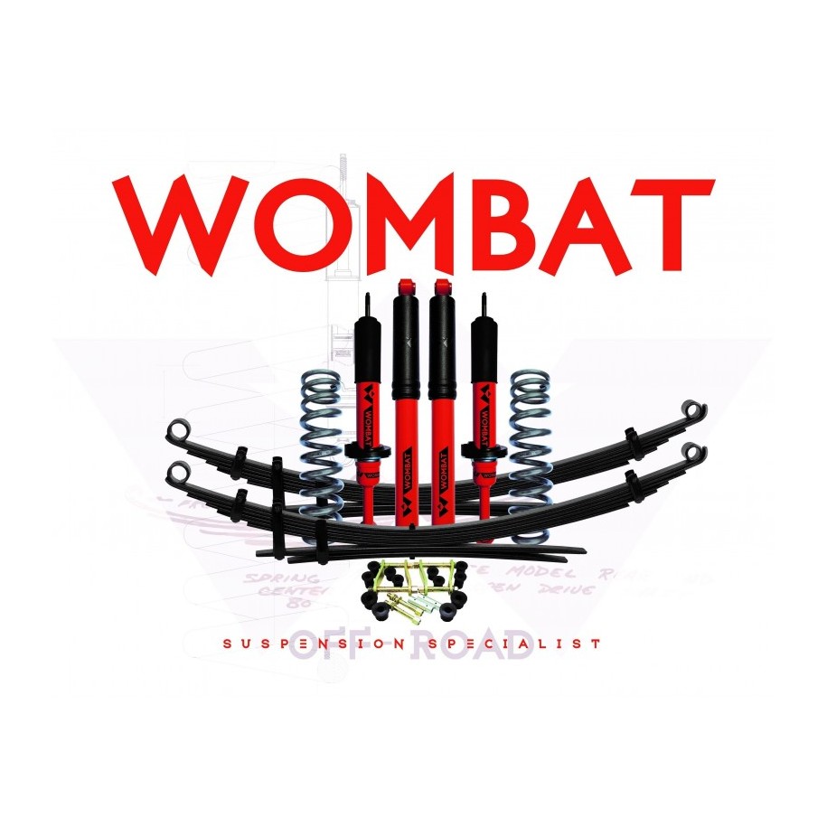 Mitsubishi L200 2016 2018-Kit suspension Wombat Mitsubishi L200 2015+ réhausse 40 mm avant 0-50 kg arrière 0-300 kg