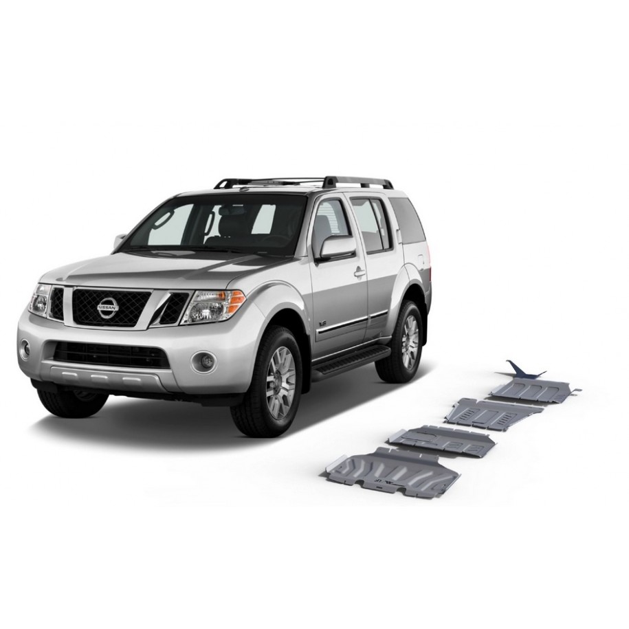 Kit de 4 Blindages en  aluminium 6mm RIVAL pour Nissan Pathfinder 23333.3943.1.6